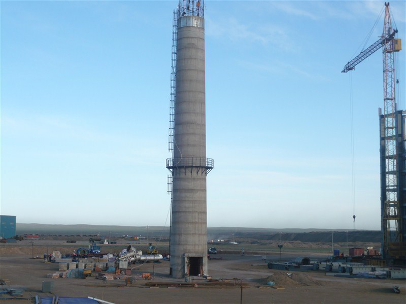 阿尔多斯热力集团有限公司混凝土烟囱新建施工